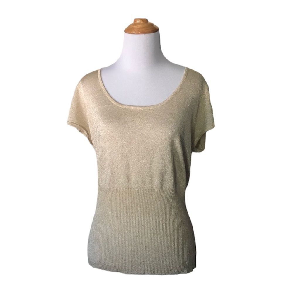 Gold Isabella DeMarco short sleeve knit top